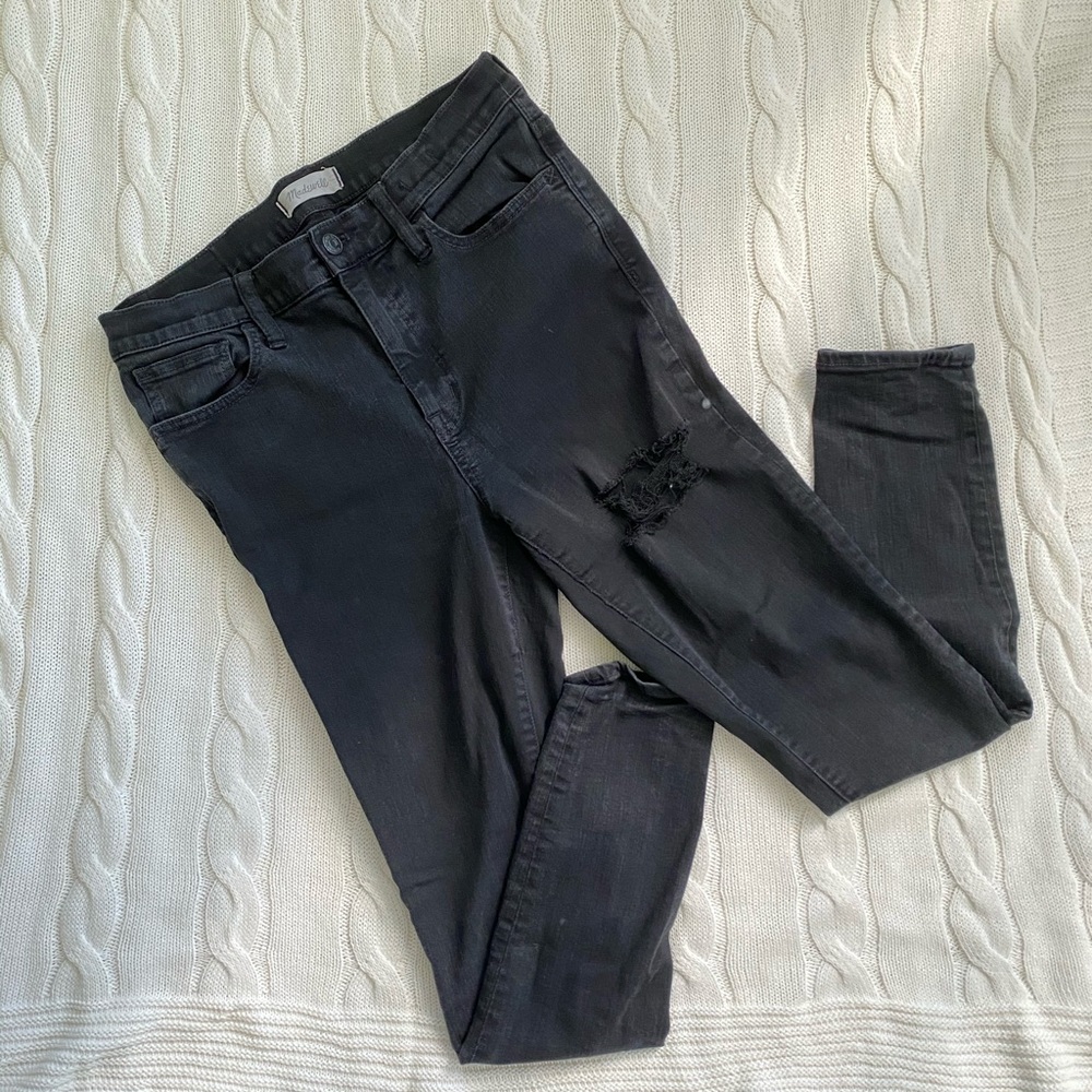 HIGH WAISTED Madewell black skinny jeans ripped